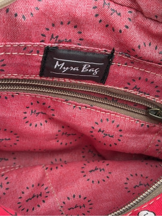 Myra Bag Red Floral Crossbody with Fur Accent - Picture 7 of 7